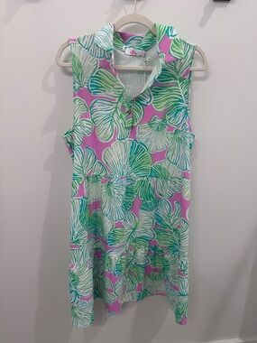 Aryeh NWT Sleeveless Pink & Green Tropical Floral Dress